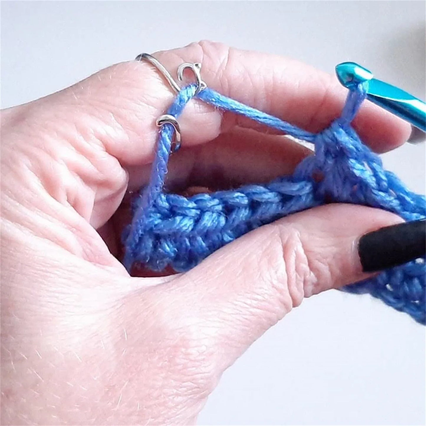 Yarn Ring- Cat Kitty Ears Adjustable Size- Crochet Ring Beginner